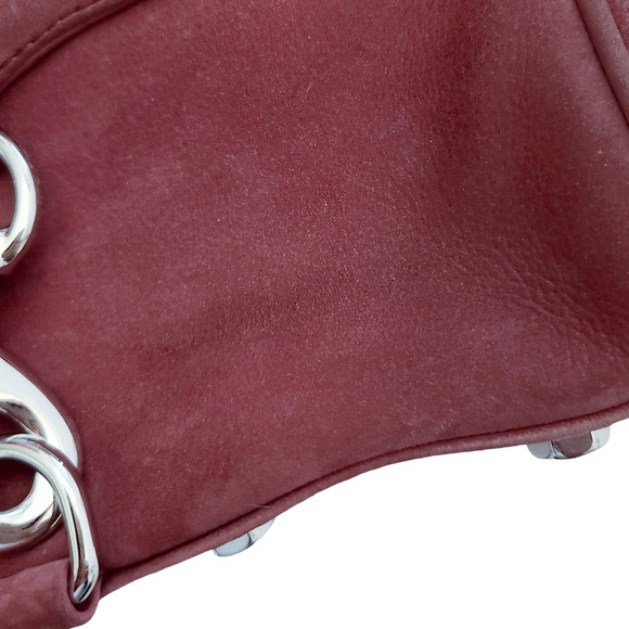 REBECCA MINKOFF Mini Mac suede nubuck leather crossbody bag purse in dark mauve - Picture 5 of 11
